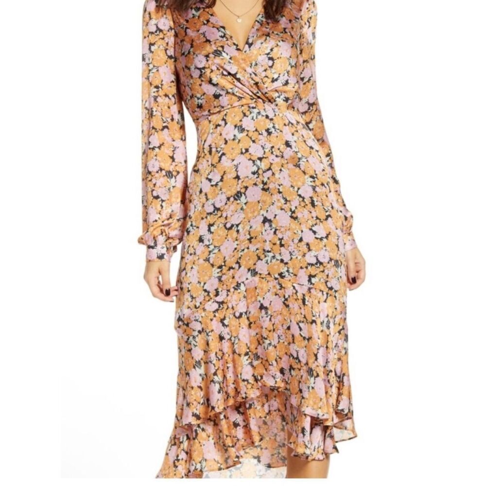 WAYF Celeste Ruffle Midi Dress XS